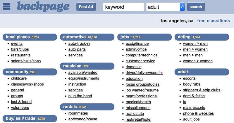 Sites like backpage and craigslist personals 2018 reddit