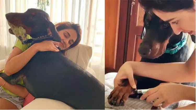 Disha Patani with her Dog Goku